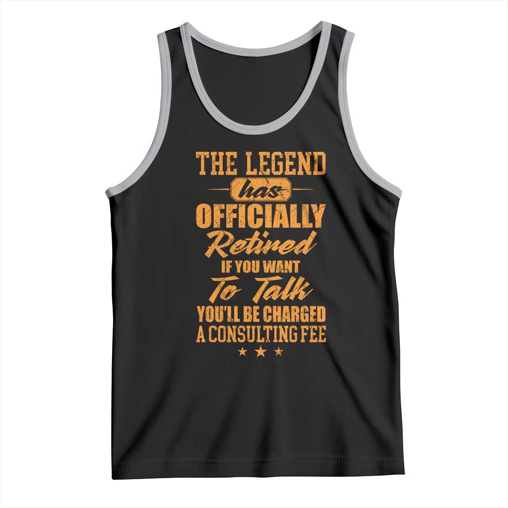 The Legend Has Retired Tank Top Funny Retirement Party Gag Gift TS10 Black Athletic Heather Print Your Wear