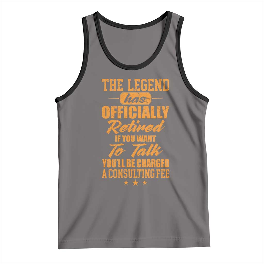 The Legend Has Retired Tank Top Funny Retirement Party Gag Gift TS10 Deep Heather Black Print Your Wear