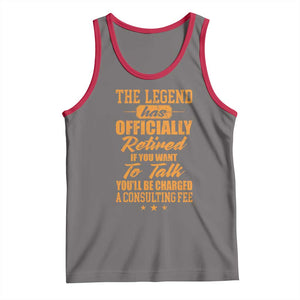 The Legend Has Retired Tank Top Funny Retirement Party Gag Gift TS10 Deep Heather Red Print Your Wear