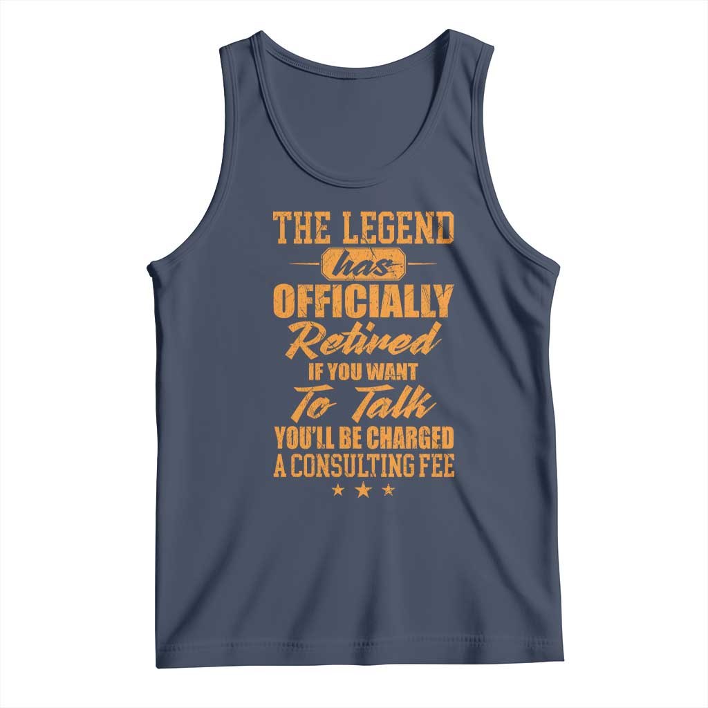 The Legend Has Retired Tank Top Funny Retirement Party Gag Gift TS10 Navy Print Your Wear