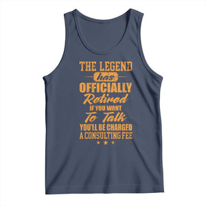 The Legend Has Retired Tank Top Funny Retirement Party Gag Gift TS10 Navy Print Your Wear
