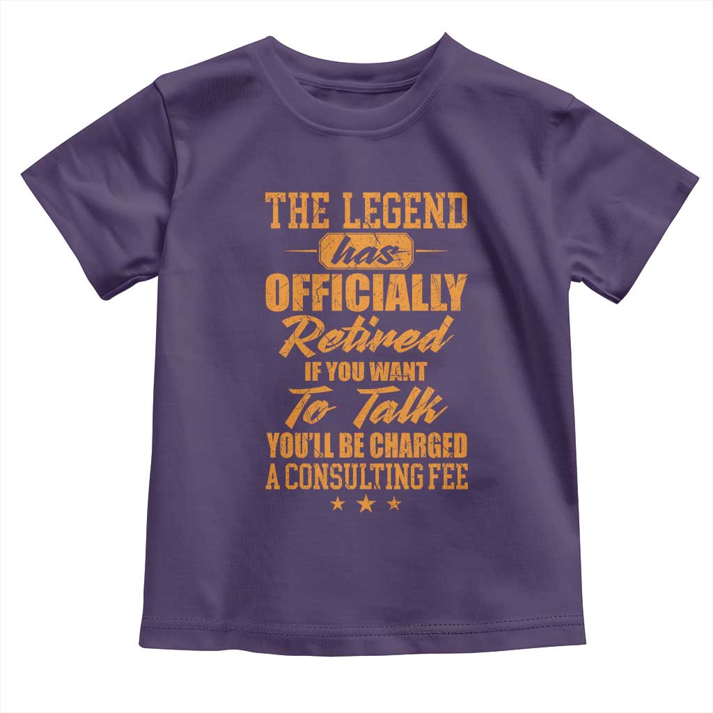The Legend Has Retired Toddler T Shirt Funny Retirement Party Gag Gift TS10 Purple Print Your Wear