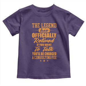 The Legend Has Retired Toddler T Shirt Funny Retirement Party Gag Gift TS10 Purple Print Your Wear