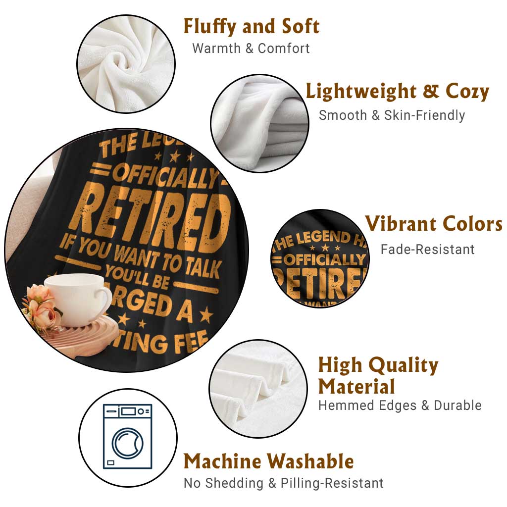 Funny Retirement Throw Blanket Funny The Legend Has Retired TS10 Print Your Wear