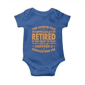 Funny Retirement Baby Onesie Funny The Legend Has Retired TS10 Royal Blue Print Your Wear