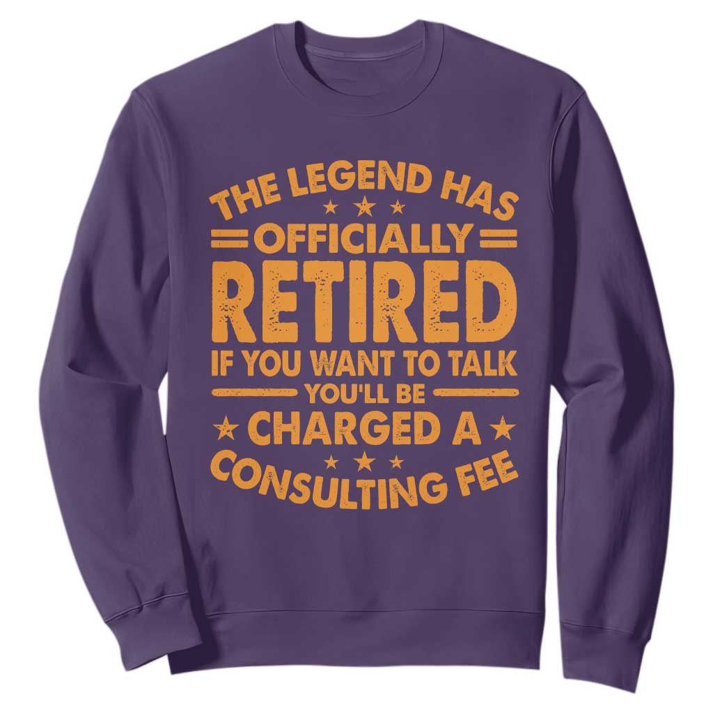 Funny Retirement Sweatshirt Funny The Legend Has Retired TS10 Purple Print Your Wear