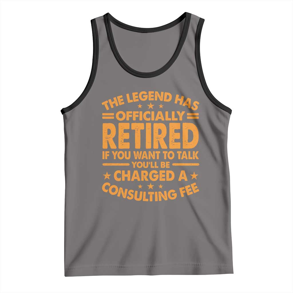 Funny Retirement Tank Top Funny The Legend Has Retired TS10 Deep Heather Black Print Your Wear