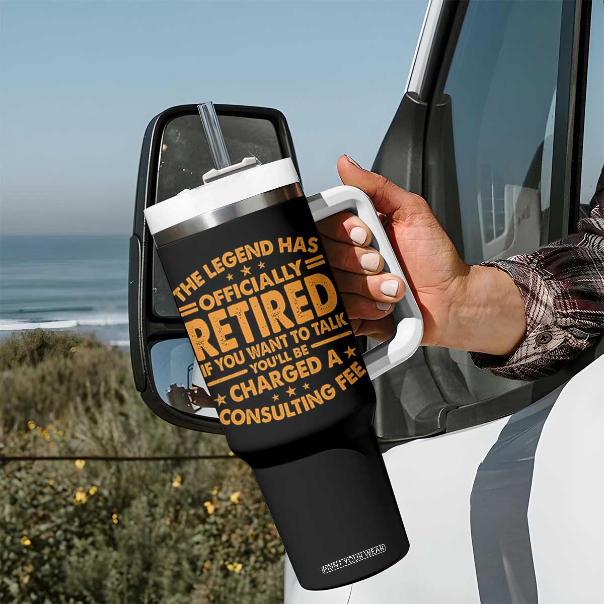 Funny Retirement Tumbler With Handle Funny The Legend Has Retired TS10 Print Your Wear