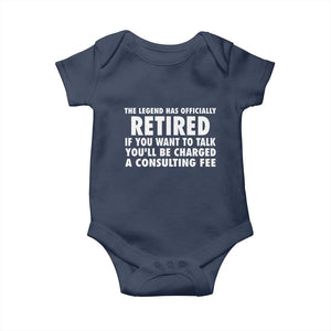 Funny Retirement Baby Onesie Funny The Legend Has Retired Grandpa Dad Humor TS10 Navy Print Your Wear