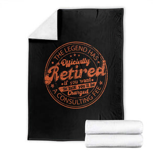 The Legend Has Retired Throw Blanket Retro Funny Retirement Gift Dad Humor TS10 Black Print Your Wear