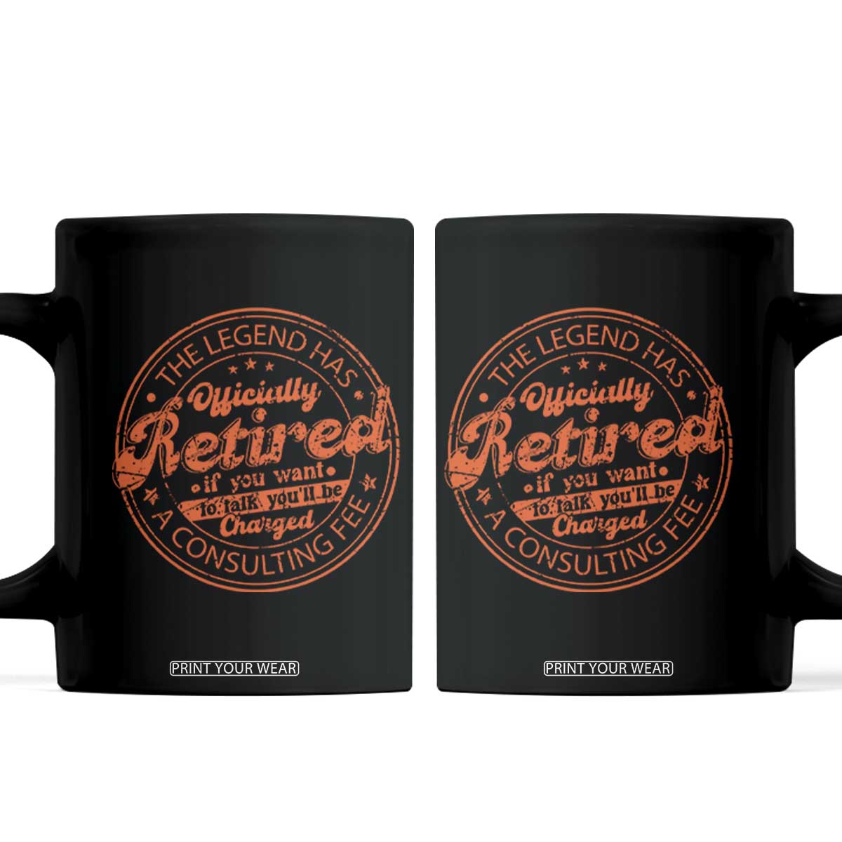 The Legend Has Retired Coffee Mug Retro Funny Retirement Gift Dad Humor TS10 Black Print Your Wear