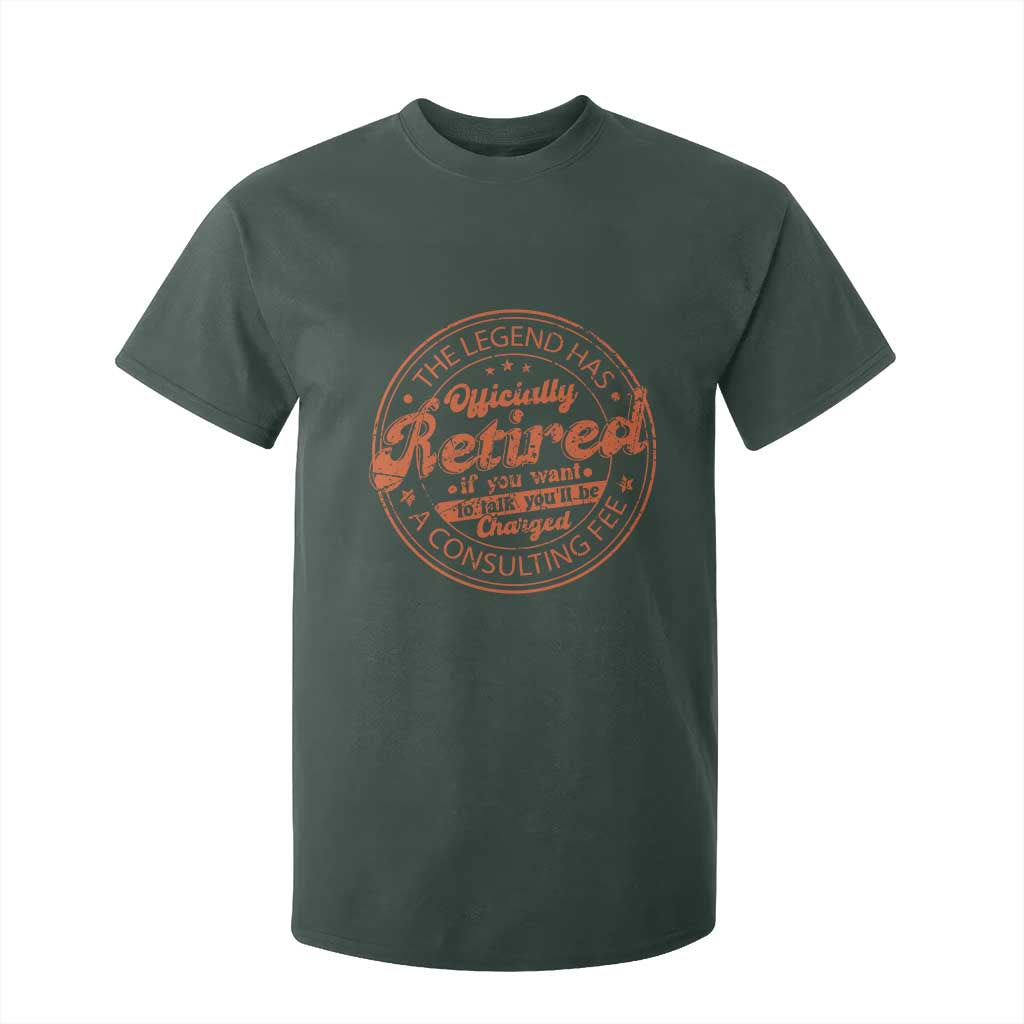 The Legend Has Retired T Shirt For Kid Retro Funny Retirement Gift Dad Humor TS10 Dark Forest Green Print Your Wear