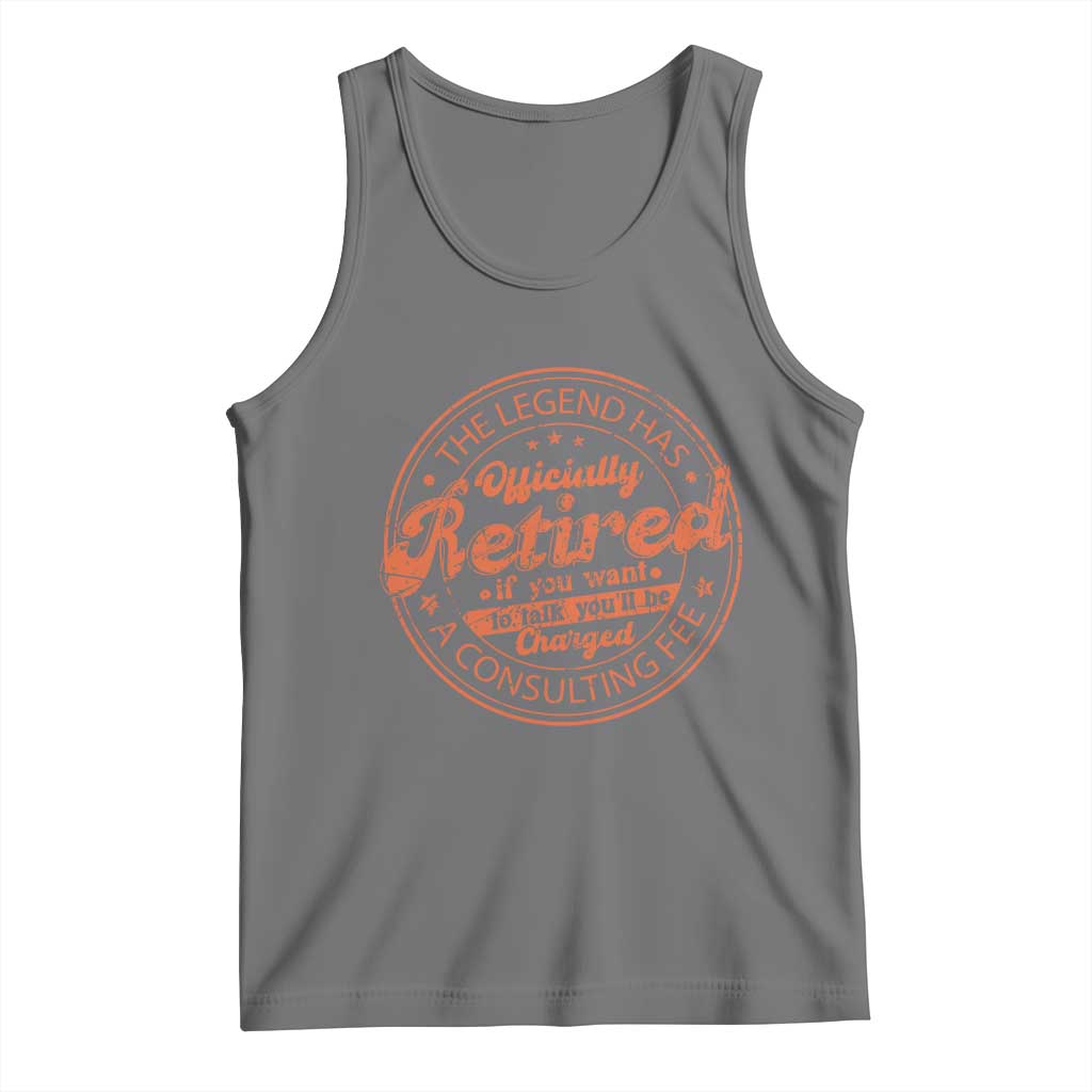 The Legend Has Retired Tank Top Retro Funny Retirement Gift Dad Humor TS10 Black Heather Print Your Wear