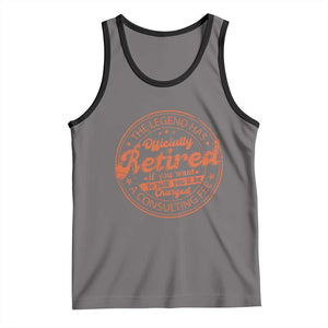 The Legend Has Retired Tank Top Retro Funny Retirement Gift Dad Humor TS10 Deep Heather Black Print Your Wear