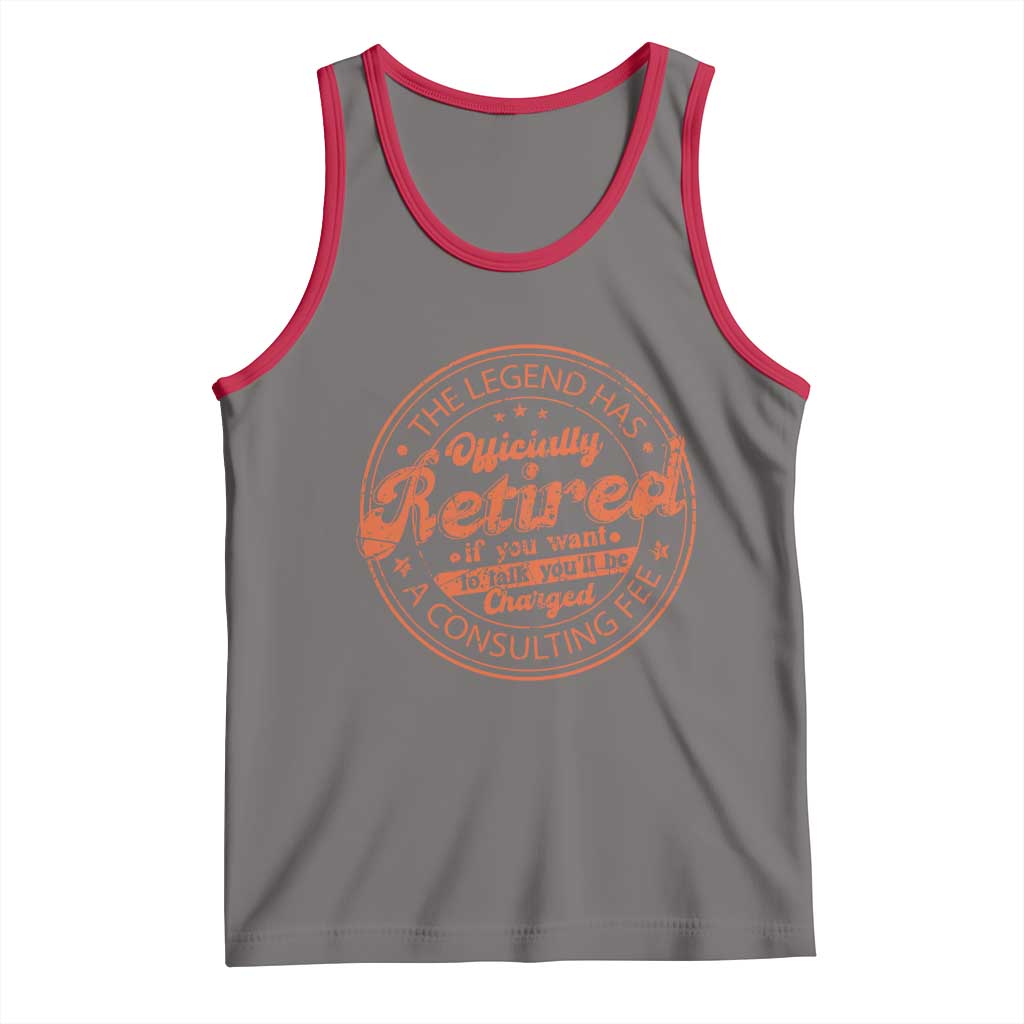 The Legend Has Retired Tank Top Retro Funny Retirement Gift Dad Humor TS10 Deep Heather Red Print Your Wear