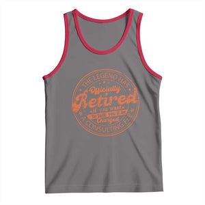 The Legend Has Retired Tank Top Retro Funny Retirement Gift Dad Humor TS10 Deep Heather Red Print Your Wear
