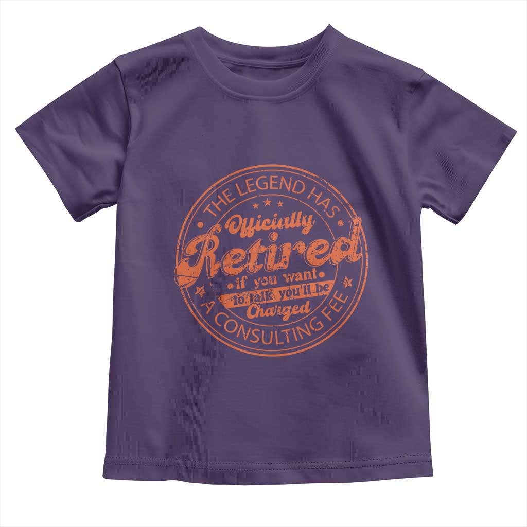 The Legend Has Retired Toddler T Shirt Retro Funny Retirement Gift Dad Humor TS10 Purple Print Your Wear