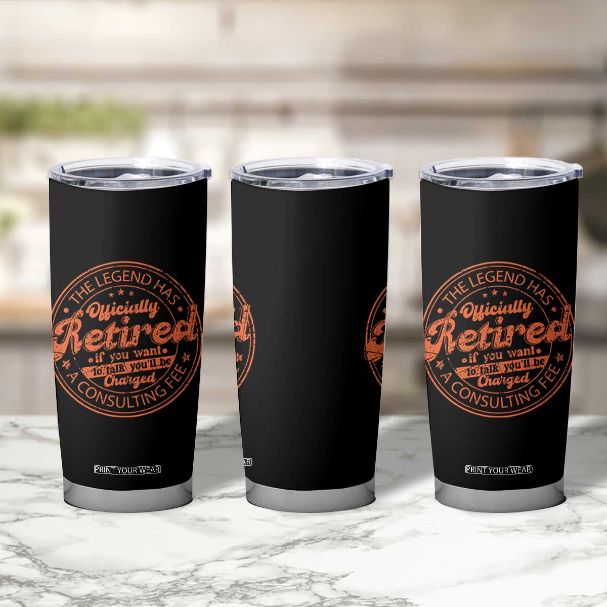 The Legend Has Retired Tumbler Cup Retro Funny Retirement Gift Dad Humor TS10 Print Your Wear