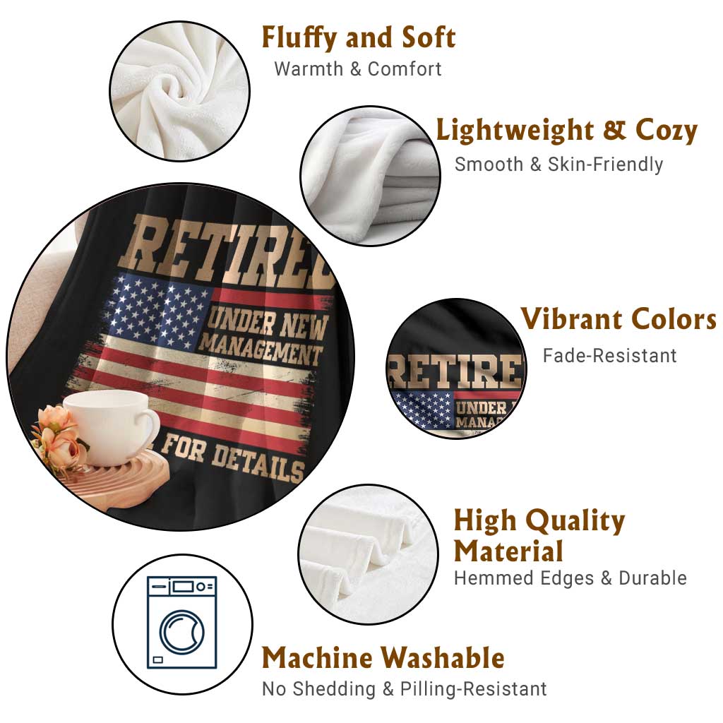 Funny Retirement Throw Blanket See Wife For Details Husband Dad Grandpa Humor US Flag TS10 Print Your Wear