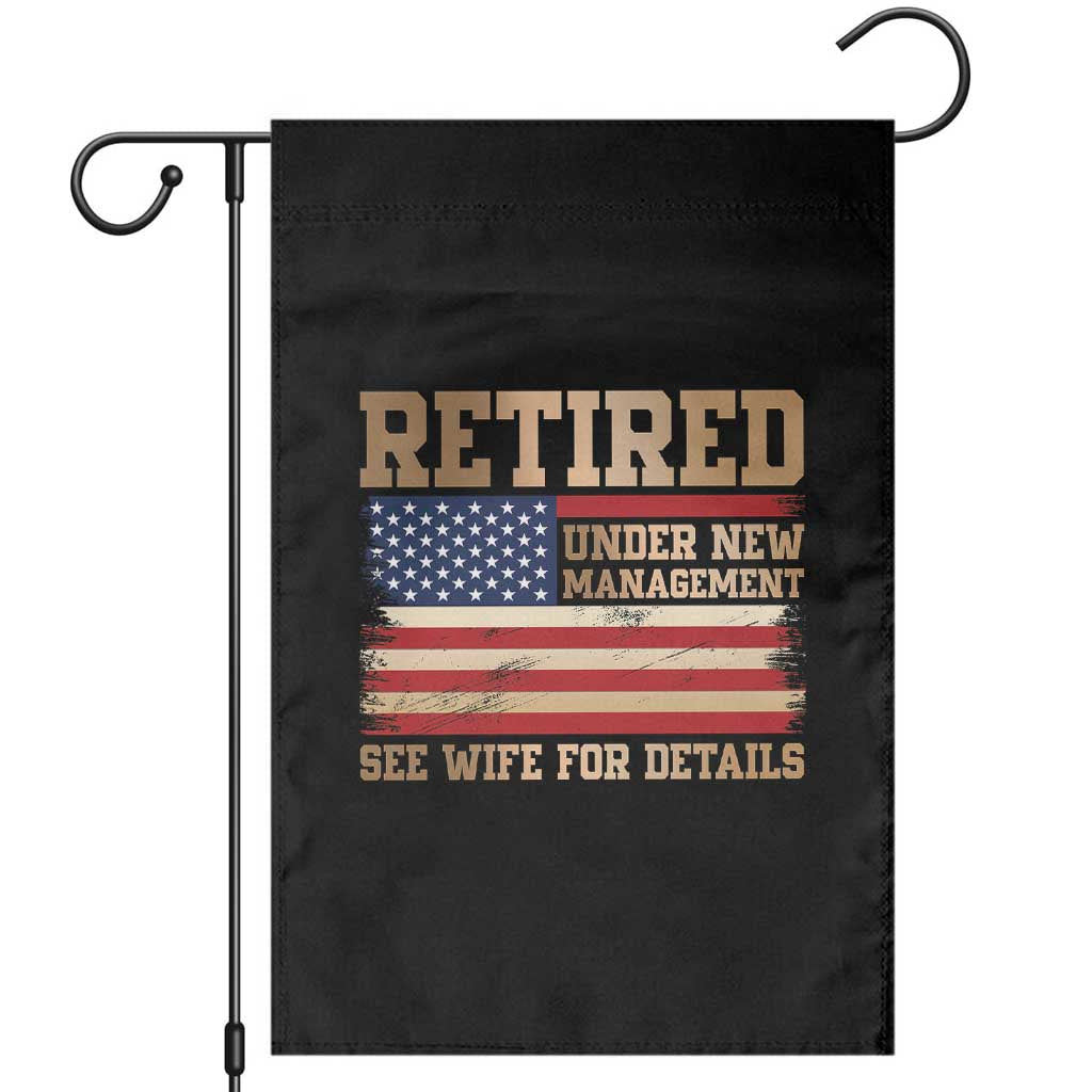 Funny Retirement Garden Flag See Wife For Details Husband Dad Grandpa Humor US Flag TS10 Black Print Your Wear