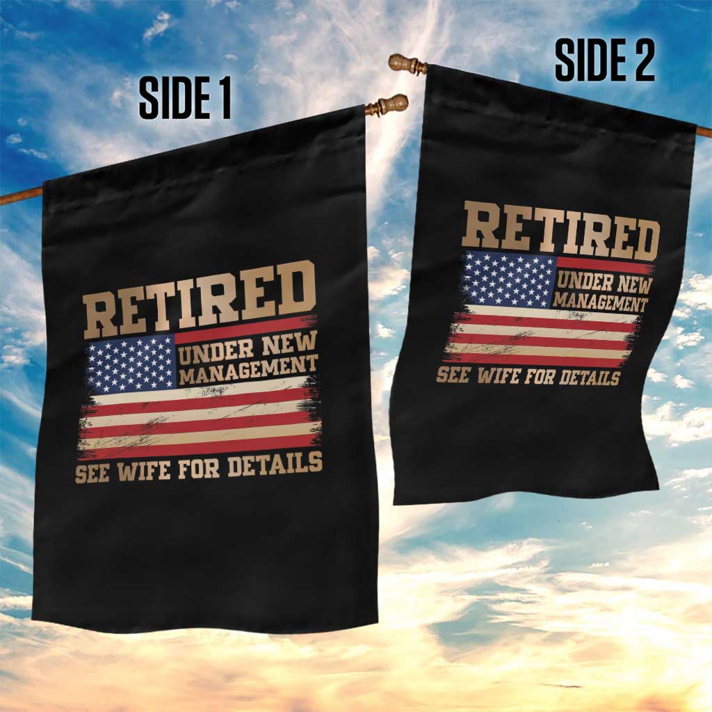 Funny Retirement Garden Flag See Wife For Details Husband Dad Grandpa Humor US Flag TS10 Print Your Wear