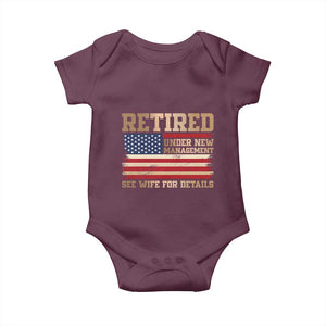 Funny Retirement Baby Onesie See Wife For Details Husband Dad Grandpa Humor US Flag TS10 Maroon Print Your Wear