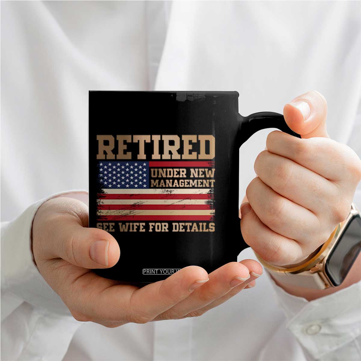 Funny Retirement Coffee Mug See Wife For Details Husband Dad Grandpa Humor US Flag TS10 Print Your Wear