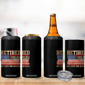 Funny Retirement 4 in 1 Can Cooler Tumbler See Wife For Details Husband Dad Grandpa Humor US Flag TS10 Print Your Wear