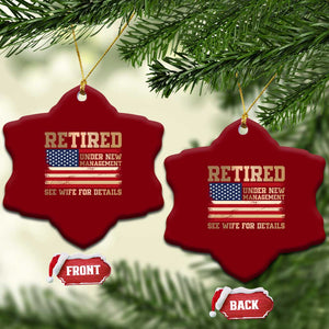 Funny Retirement Ceramic Ornament See Wife For Details Husband Dad Grandpa Humor US Flag TS10 Print Your Wear