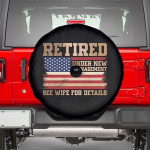 Funny Retirement Spare Tire Cover See Wife For Details Husband Dad Grandpa Humor US Flag TS10 Black Print Your Wear