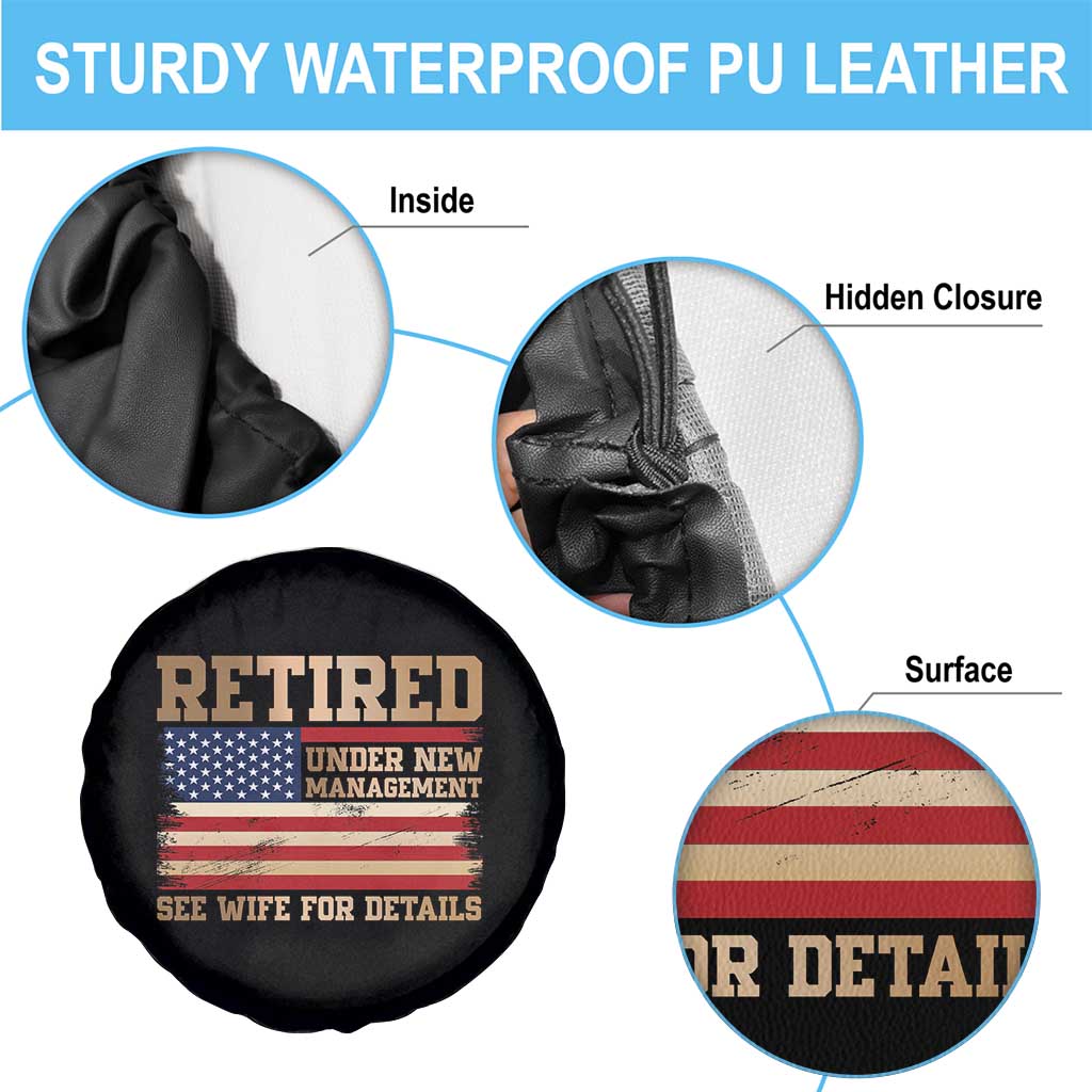 Funny Retirement Spare Tire Cover See Wife For Details Husband Dad Grandpa Humor US Flag TS10 Print Your Wear