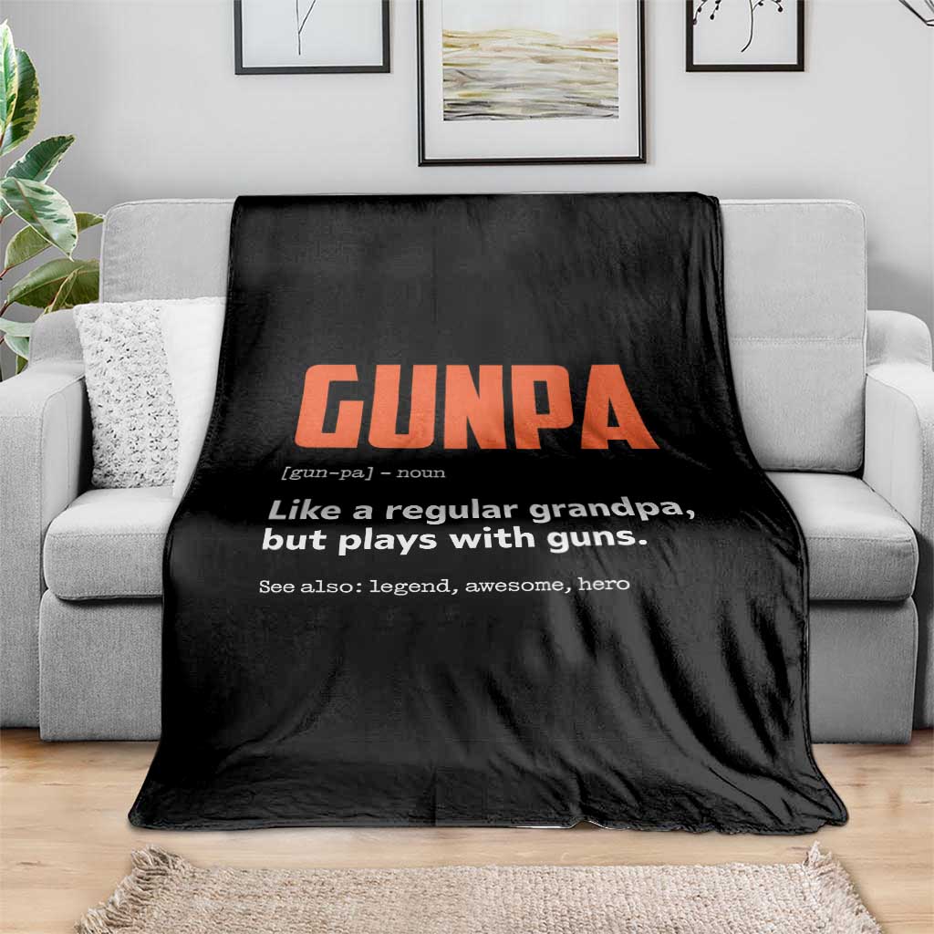 Funny Gunpa Throw Blanket Gun Lover Grandpa Pro Gun Enthusiast TS10 Print Your Wear