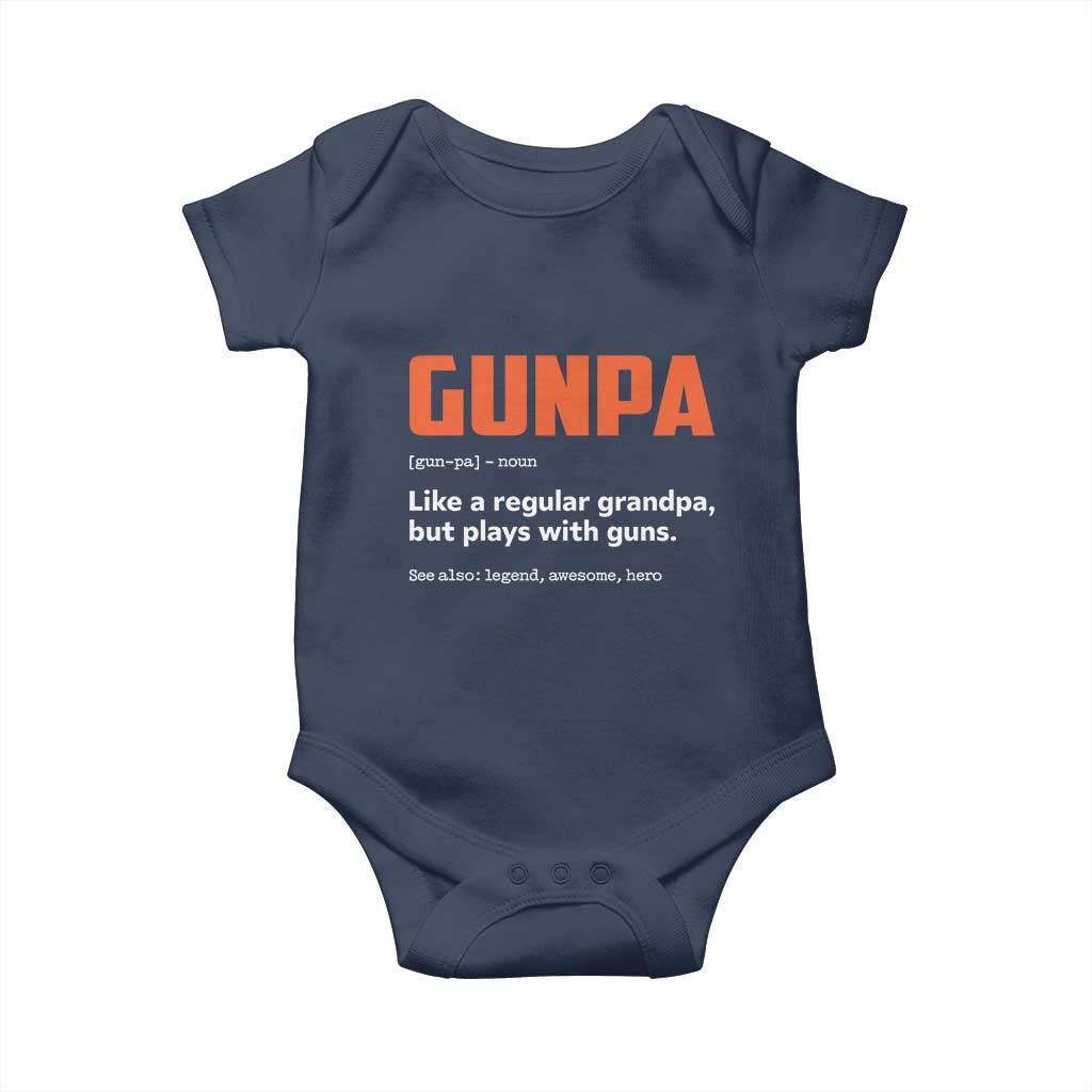 Funny Gunpa Baby Onesie Gun Lover Grandpa Pro Gun Enthusiast TS10 Navy Print Your Wear