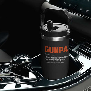Funny Gunpa Flip Straw Tumbler Gun Lover Grandpa Pro Gun Enthusiast TS10 Print Your Wear