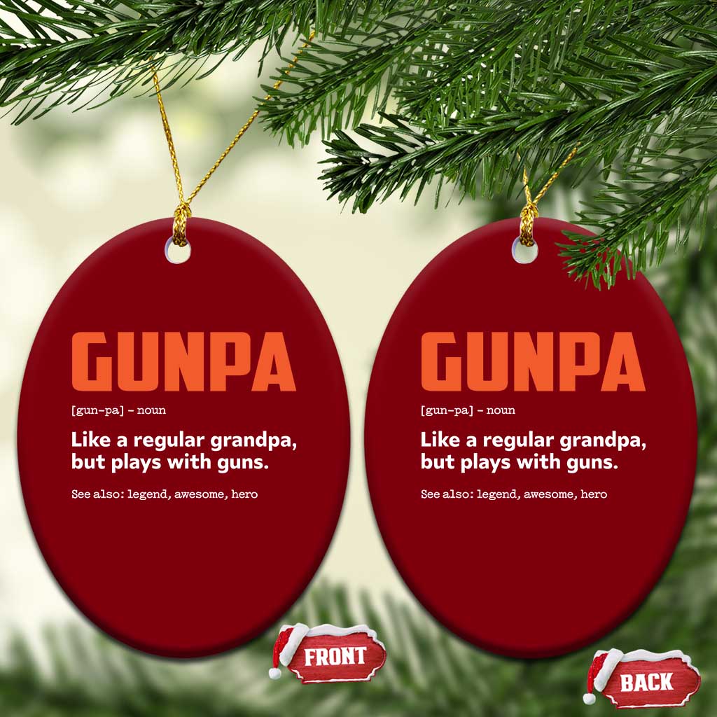 Funny Gunpa Ceramic Ornament Gun Lover Grandpa Pro Gun Enthusiast TS10 Print Your Wear