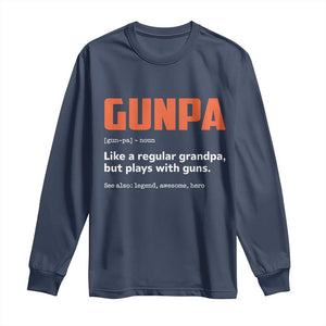 Funny Gunpa Long Sleeve Shirt Gun Lover Grandpa Pro Gun Enthusiast TS10 Navy Print Your Wear