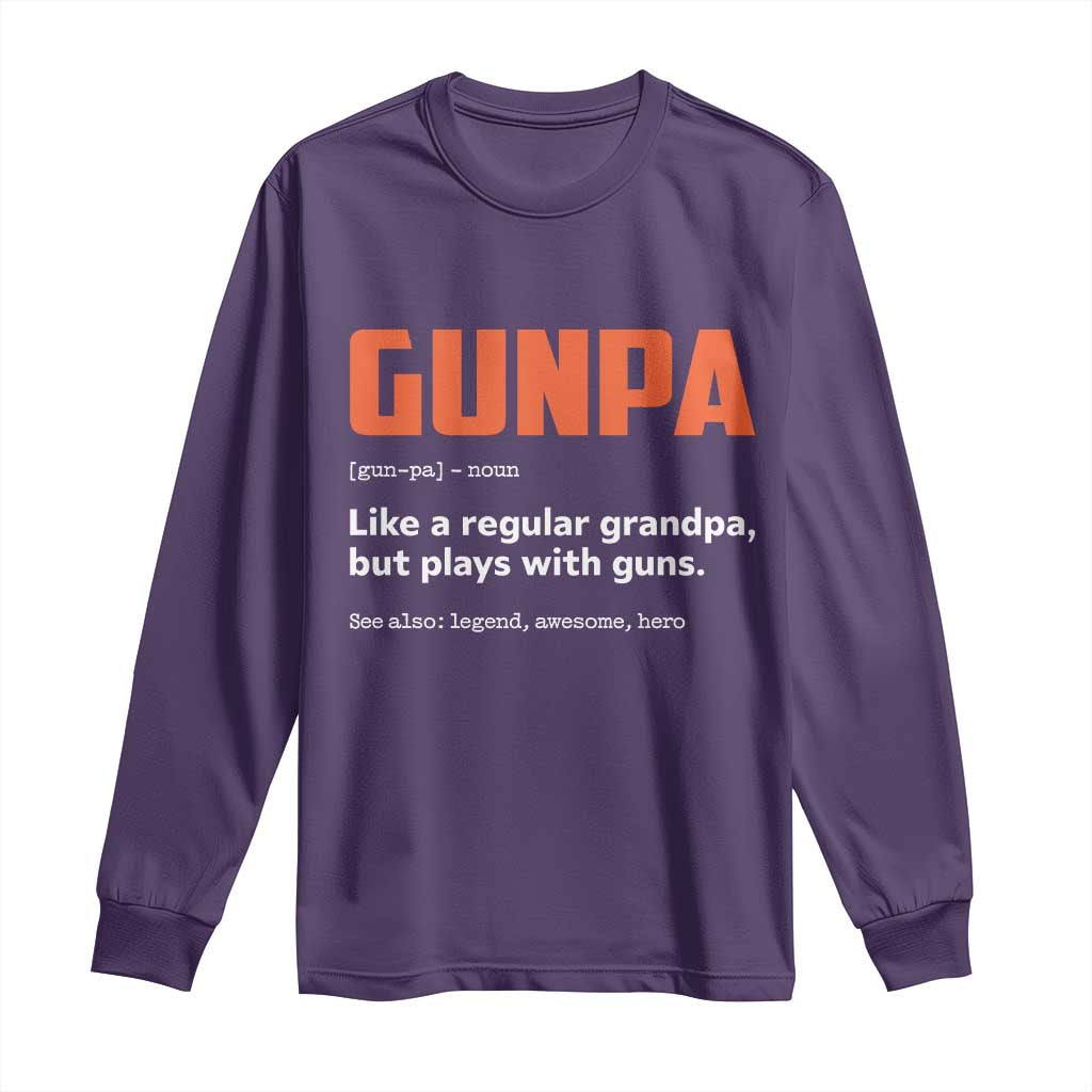 Funny Gunpa Long Sleeve Shirt Gun Lover Grandpa Pro Gun Enthusiast TS10 Purple Print Your Wear