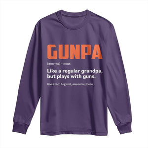 Funny Gunpa Long Sleeve Shirt Gun Lover Grandpa Pro Gun Enthusiast TS10 Purple Print Your Wear