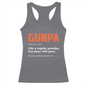 Funny Gunpa Racerback Tank Top Gun Lover Grandpa Pro Gun Enthusiast TS10 Charcoal Print Your Wear