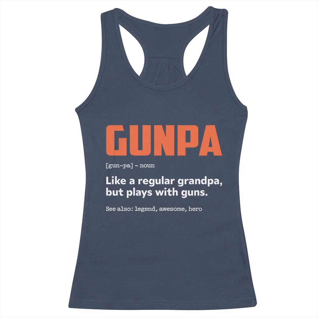 Funny Gunpa Racerback Tank Top Gun Lover Grandpa Pro Gun Enthusiast TS10 Navy Print Your Wear