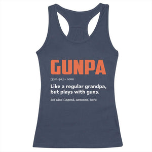 Funny Gunpa Racerback Tank Top Gun Lover Grandpa Pro Gun Enthusiast TS10 Navy Print Your Wear
