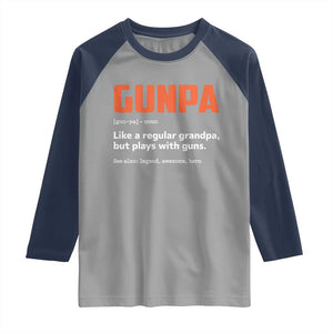 Funny Gunpa Raglan Shirt Gun Lover Grandpa Pro Gun Enthusiast TS10 Sport Gray Navy Print Your Wear