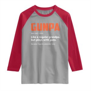 Funny Gunpa Raglan Shirt Gun Lover Grandpa Pro Gun Enthusiast TS10 Sport Gray Red Print Your Wear