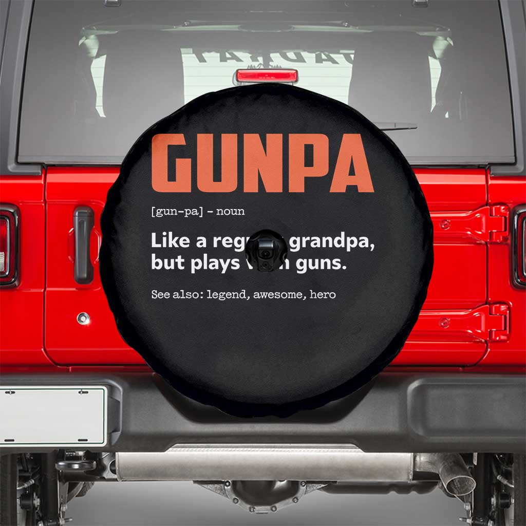 Funny Gunpa Spare Tire Cover Gun Lover Grandpa Pro Gun Enthusiast TS10 Black Print Your Wear