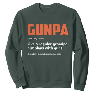 Funny Gunpa Sweatshirt Gun Lover Grandpa Pro Gun Enthusiast TS10 Dark Forest Green Print Your Wear