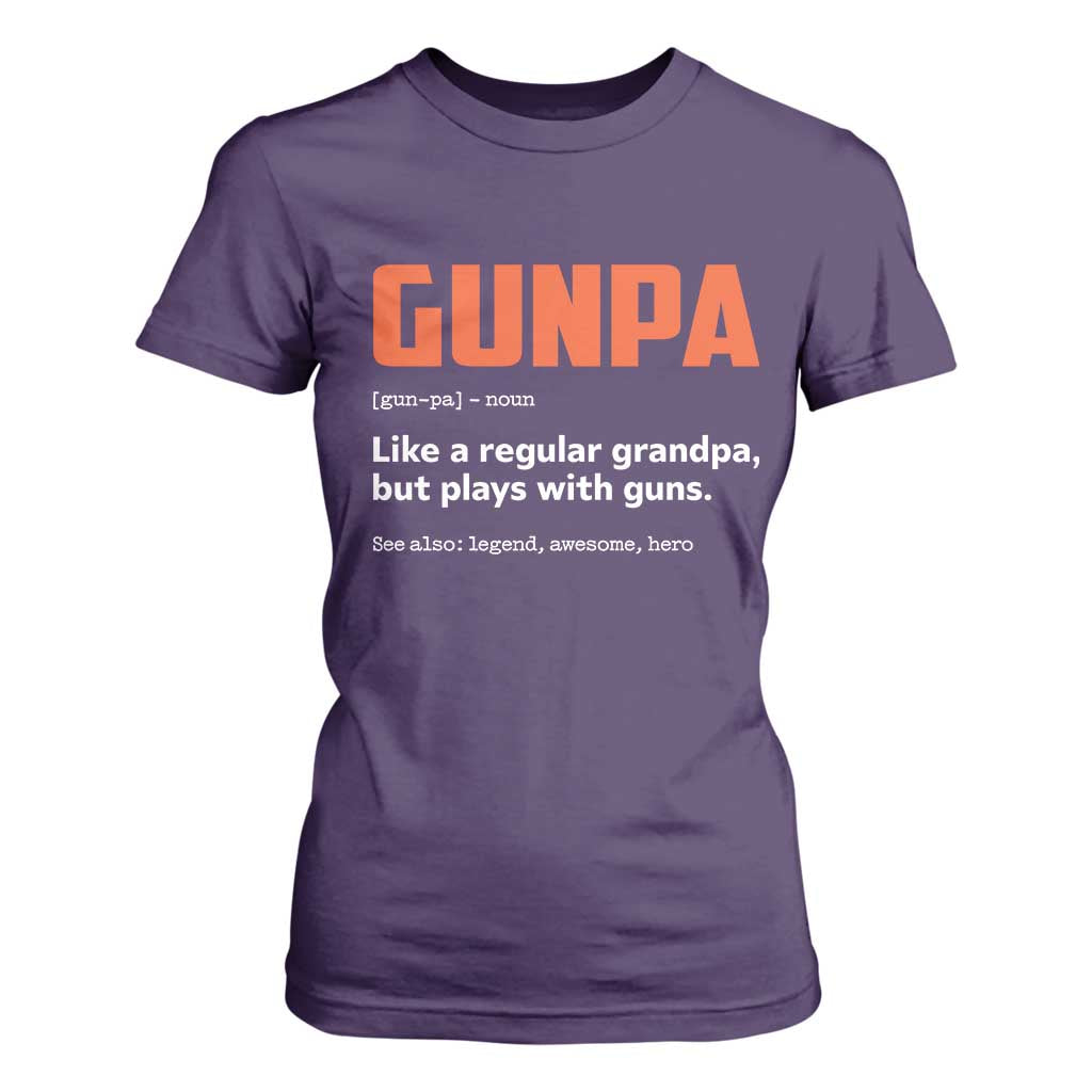 Funny Gunpa T Shirt For Women Gun Lover Grandpa Pro Gun Enthusiast TS10 Purple Print Your Wear