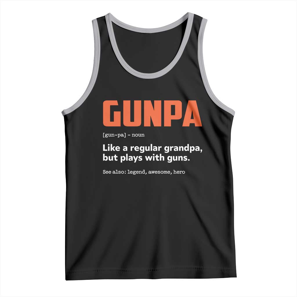 Funny Gunpa Tank Top Gun Lover Grandpa Pro Gun Enthusiast TS10 Black Athletic Heather Print Your Wear