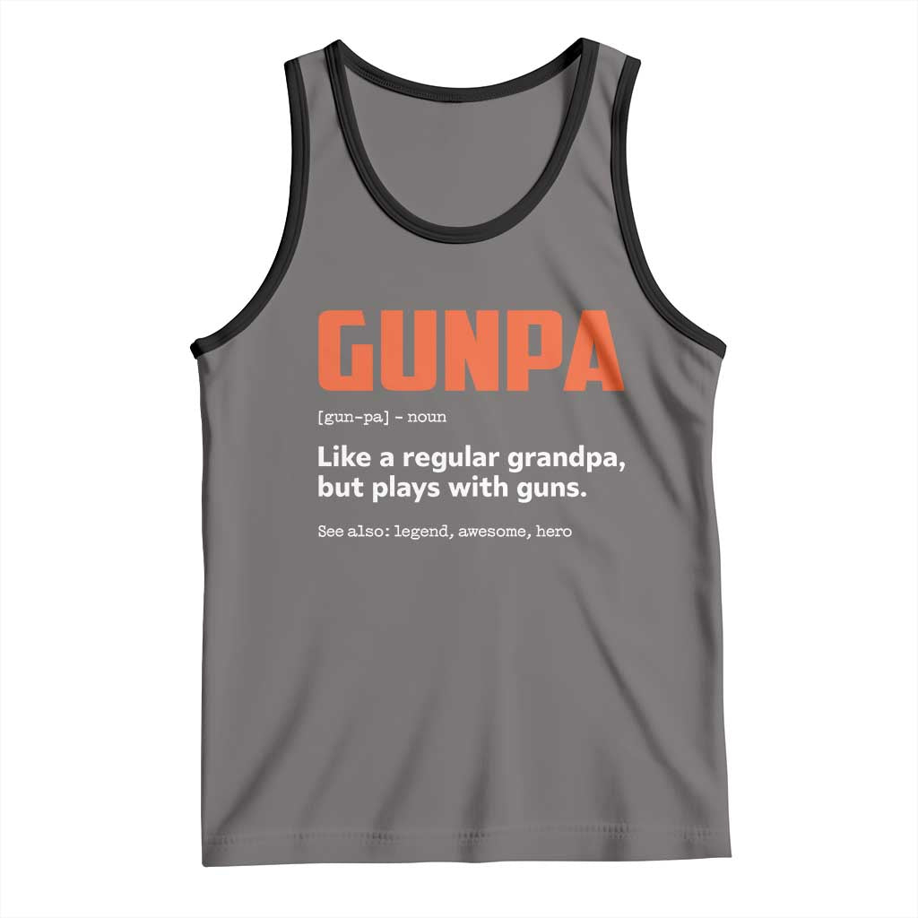 Funny Gunpa Tank Top Gun Lover Grandpa Pro Gun Enthusiast TS10 Deep Heather Black Print Your Wear