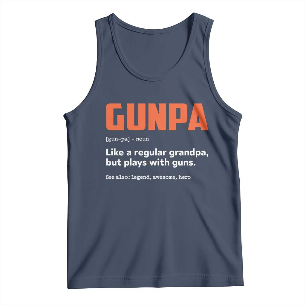 Funny Gunpa Tank Top Gun Lover Grandpa Pro Gun Enthusiast TS10 Navy Print Your Wear