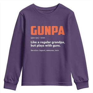 Funny Gunpa Youth Sweatshirt Gun Lover Grandpa Pro Gun Enthusiast TS10 Purple Print Your Wear